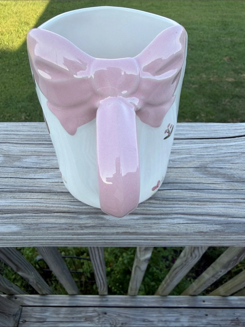 Rae Dunn Disney Lady the Tramp Pink-Handle Ceramic Mug